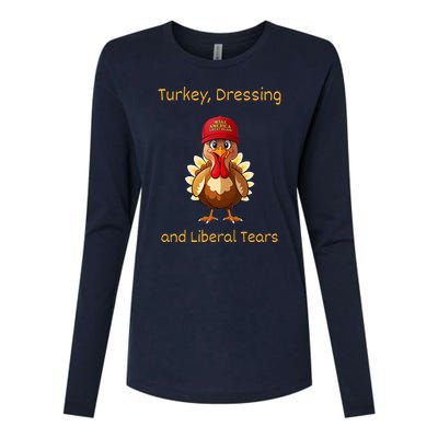 Donald Trump Won Thanksgiving Turkey Dressing Liberal Tears Womens Cotton Relaxed Long Sleeve T-Shirt