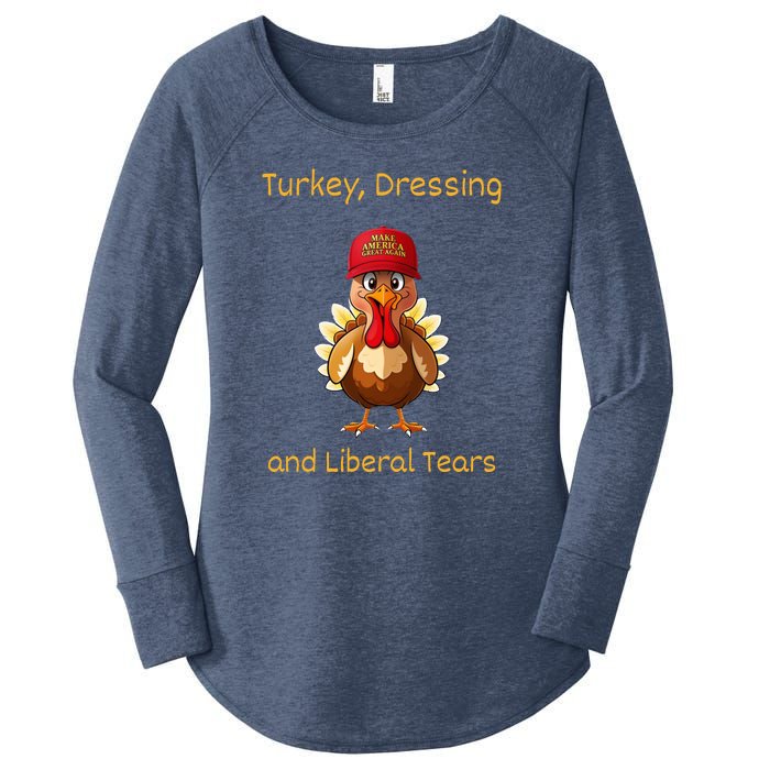 Donald Trump Won Thanksgiving Turkey Dressing Liberal Tears Women's Perfect Tri Tunic Long Sleeve Shirt