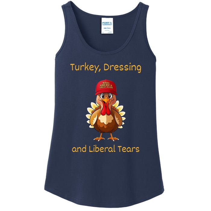 Donald Trump Won Thanksgiving Turkey Dressing Liberal Tears Ladies Essential Tank