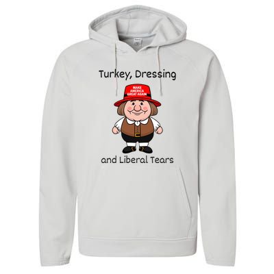 Donald Trump Won Thanksgiving Turkey Dressing Liberal Tears Performance Fleece Hoodie