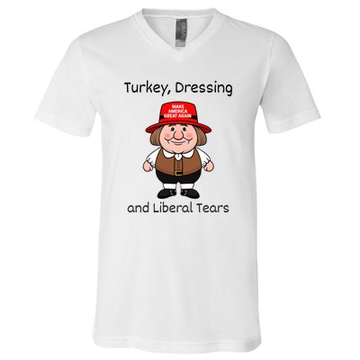 Donald Trump Won Thanksgiving Turkey Dressing Liberal Tears V-Neck T-Shirt