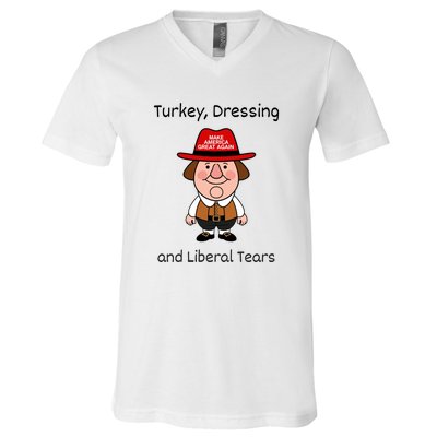 Donald Trump Won Thanksgiving Turkey Dressing Liberal Tears V-Neck T-Shirt