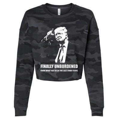 Donald Trump Wins – Finally Unburdened From The Last 4 Years Cropped Pullover Crew