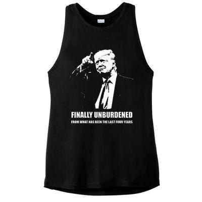 Donald Trump Wins – Finally Unburdened From The Last 4 Years Ladies PosiCharge Tri-Blend Wicking Tank