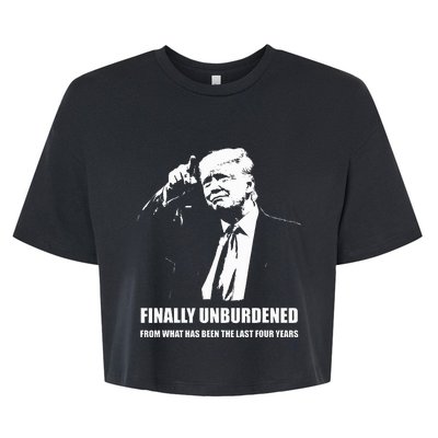 Donald Trump Wins – Finally Unburdened From The Last 4 Years Bella+Canvas Jersey Crop Tee