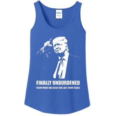 Donald Trump Wins – Finally Unburdened From The Last 4 Years Ladies Essential Tank