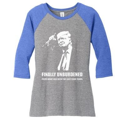 Donald Trump Wins – Finally Unburdened From The Last 4 Years Women's Tri-Blend 3/4-Sleeve Raglan Shirt