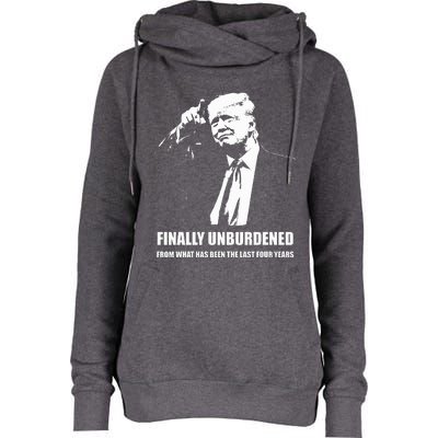 Donald Trump Wins – Finally Unburdened From The Last 4 Years Womens Funnel Neck Pullover Hood