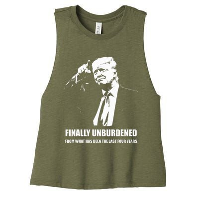 Donald Trump Wins – Finally Unburdened From The Last 4 Years Women's Racerback Cropped Tank