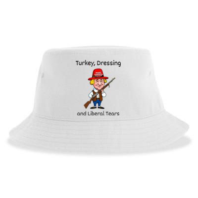 Donald Trump Won Thanksgiving Turkey Dressing Liberal Tears Sustainable Bucket Hat