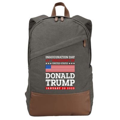 Donald Trump Won 2024 Election Inauguration January 20 2025 Cotton Canvas Backpack