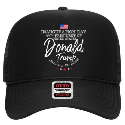 Donald Trump Won 2024 Election Inauguration Funny Gift High Crown Mesh Back Trucker Hat