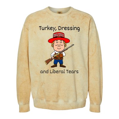 Donald Trump Won Thanksgiving Turkey Dressing Liberal Tears Colorblast Crewneck Sweatshirt