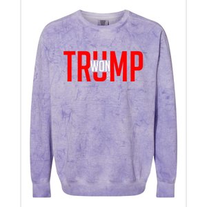 Donald Trump Won 2024 Election Inauguration Day Gift Colorblast Crewneck Sweatshirt