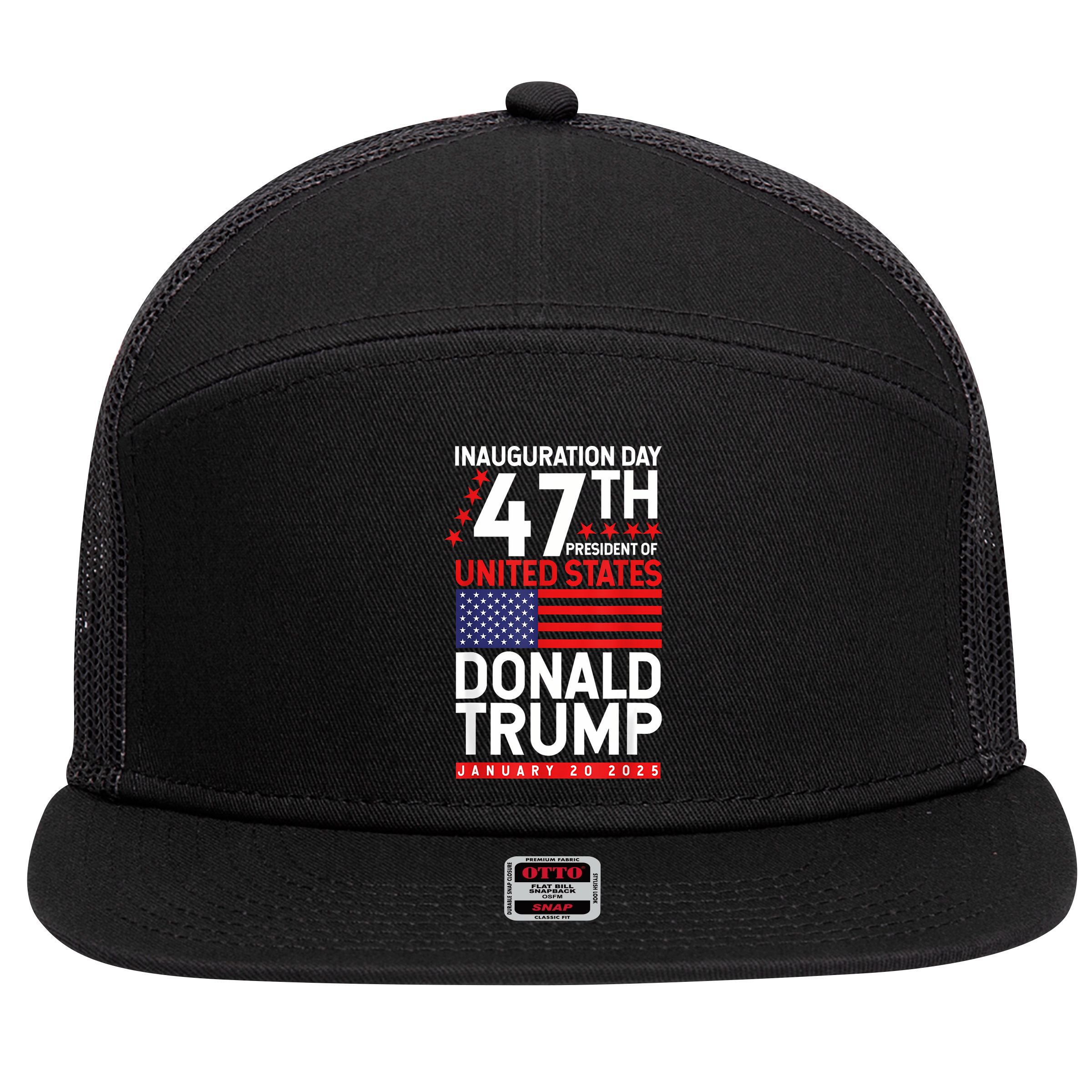 Donald Trump Won 2024 Election Inauguration 7 Panel Mesh Trucker Snapback Hat