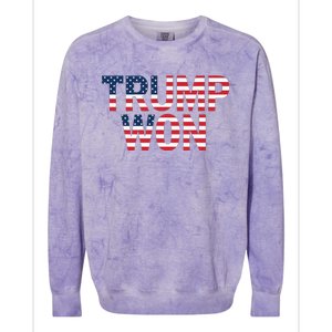 Donald Trump Won 2024 Election Republican Win Trump Won 2024 Colorblast Crewneck Sweatshirt