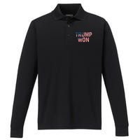 Donald Trump Won 2024 Election Republican Win Trump Won 2024 Performance Long Sleeve Polo