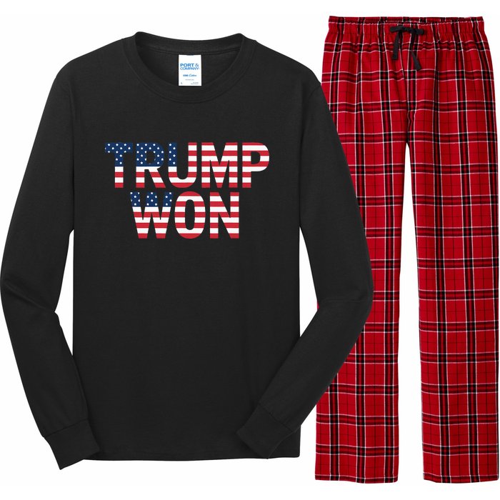 Donald Trump Won 2024 Election Republican Win Trump Won 2024 Long Sleeve Pajama Set