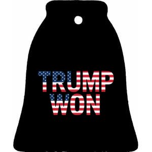 Donald Trump Won 2024 Election Republican Win Trump Won 2024 Ceramic Bell Ornament