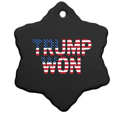 Donald Trump Won 2024 Election Republican Win Trump Won 2024 Ceramic Star Ornament