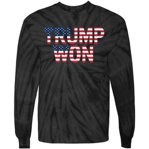 Donald Trump Won 2024 Election Republican Win Trump Won 2024 Tie-Dye Long Sleeve Shirt