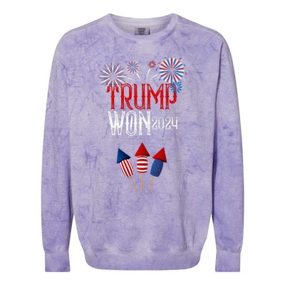 Donald Trump Won 2024 Election Inauguration Colorblast Crewneck Sweatshirt