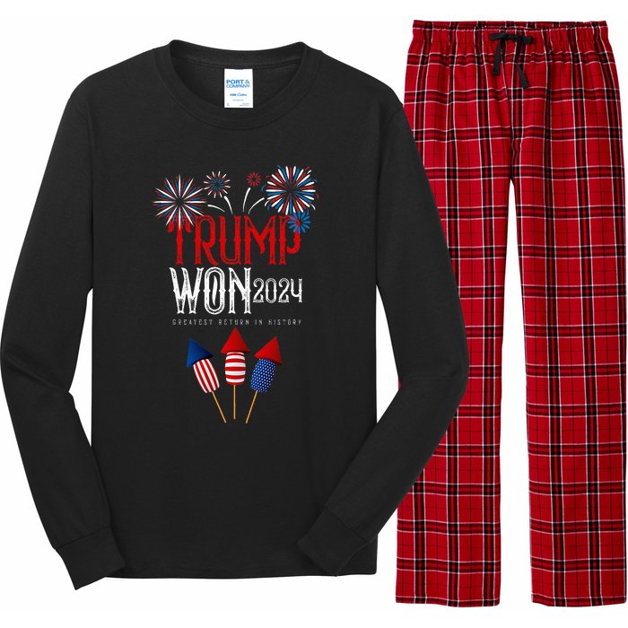 Donald Trump Won 2024 Election Inauguration Long Sleeve Pajama Set