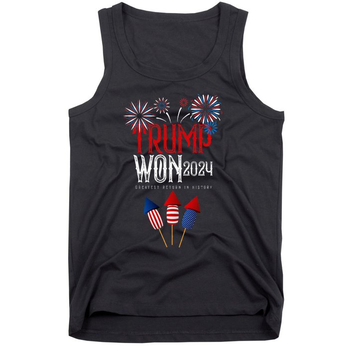 Donald Trump Won 2024 Election Inauguration Tank Top