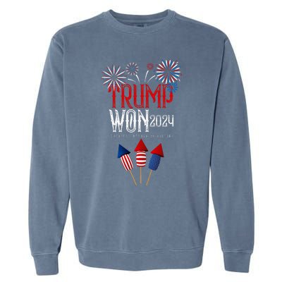 Donald Trump Won 2024 Election Inauguration Garment-Dyed Sweatshirt