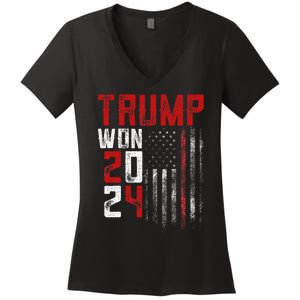 Donald Trump Won 2024 Election Inauguration Women's V-Neck T-Shirt