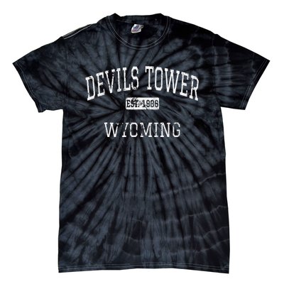 Devils Tower Wyoming WY Vintage Tie-Dye T-Shirt