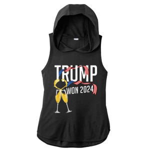 Donald Trump Won 2024 Election Inauguration Ladies PosiCharge Tri-Blend Wicking Draft Hoodie Tank