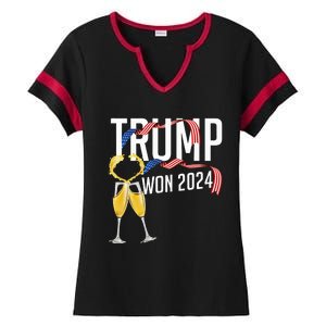 Donald Trump Won 2024 Election Inauguration Ladies Halftime Notch Neck Tee