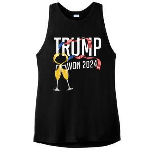 Donald Trump Won 2024 Election Inauguration Ladies PosiCharge Tri-Blend Wicking Tank