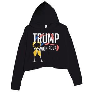 Donald Trump Won 2024 Election Inauguration Crop Fleece Hoodie