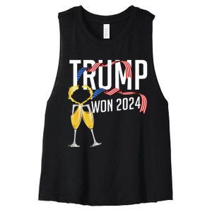 Donald Trump Won 2024 Election Inauguration Women's Racerback Cropped Tank