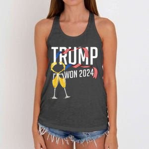 Donald Trump Won 2024 Election Inauguration Women's Knotted Racerback Tank