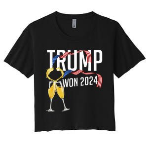 Donald Trump Won 2024 Election Inauguration Women's Crop Top Tee