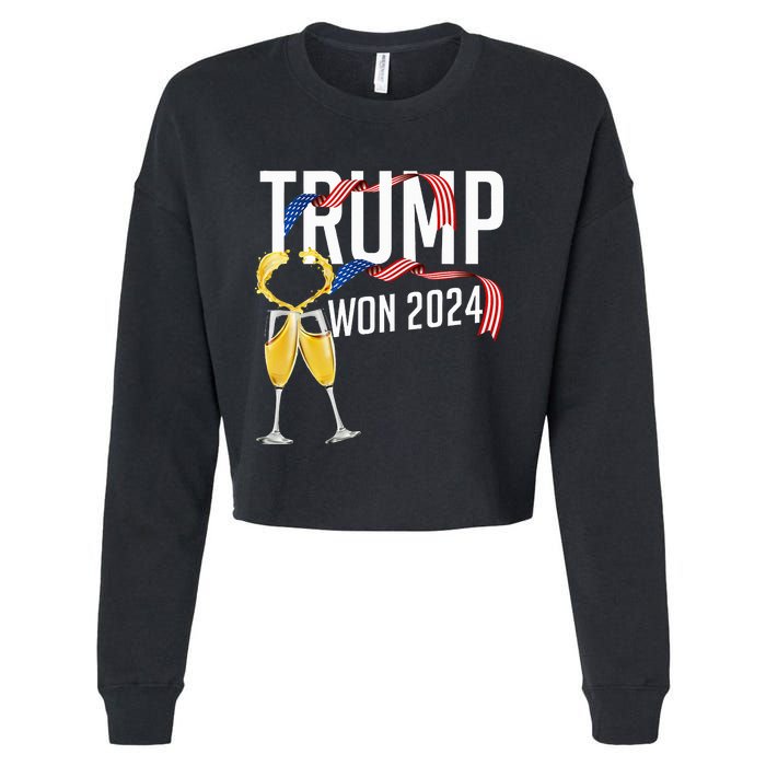 Donald Trump Won 2024 Election Inauguration Cropped Pullover Crew