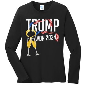 Donald Trump Won 2024 Election Inauguration Ladies Long Sleeve Shirt