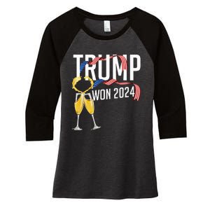 Donald Trump Won 2024 Election Inauguration Women's Tri-Blend 3/4-Sleeve Raglan Shirt