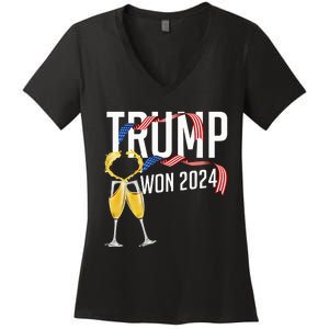 Donald Trump Won 2024 Election Inauguration Women's V-Neck T-Shirt