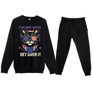 Donald Trump Won 2024 Election Cats For Trump Premium Crewneck Sweatsuit Set