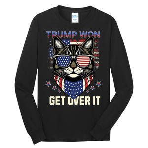 Donald Trump Won 2024 Election Cats For Trump Tall Long Sleeve T-Shirt