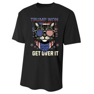 Donald Trump Won 2024 Election Cats For Trump Performance Sprint T-Shirt