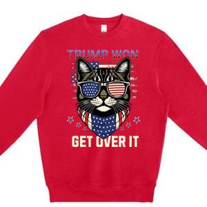 Donald Trump Won 2024 Election Cats For Trump Premium Crewneck Sweatshirt