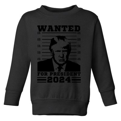 Donald Trump Wanted For President 2024 President Trump Mugshot. Toddler Sweatshirt