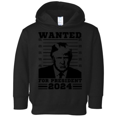 Donald Trump Wanted For President 2024 President Trump Mugshot. Toddler Hoodie