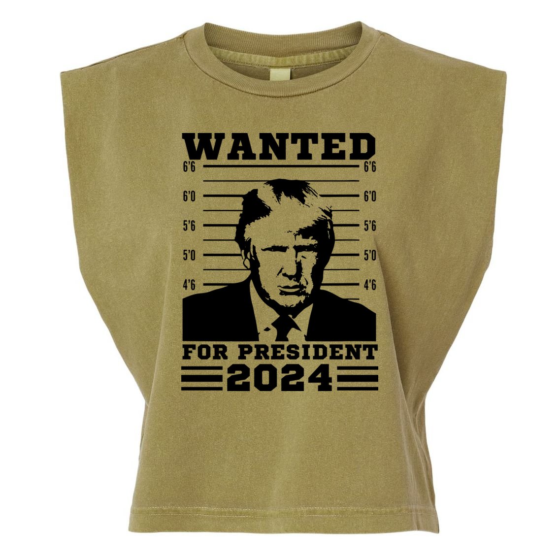 Donald Trump Wanted For President 2024 President Trump Mugshot. Garment-Dyed Women's Muscle Tee