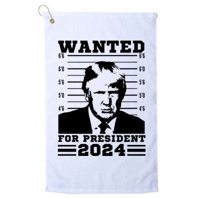 Donald Trump Wanted For President 2024 President Trump Mugshot. Golf Towel